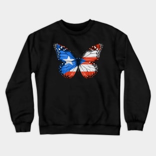 Puerto Rican Flag  Butterfly - Gift for Puerto Rican From Puerto Rico Crewneck Sweatshirt